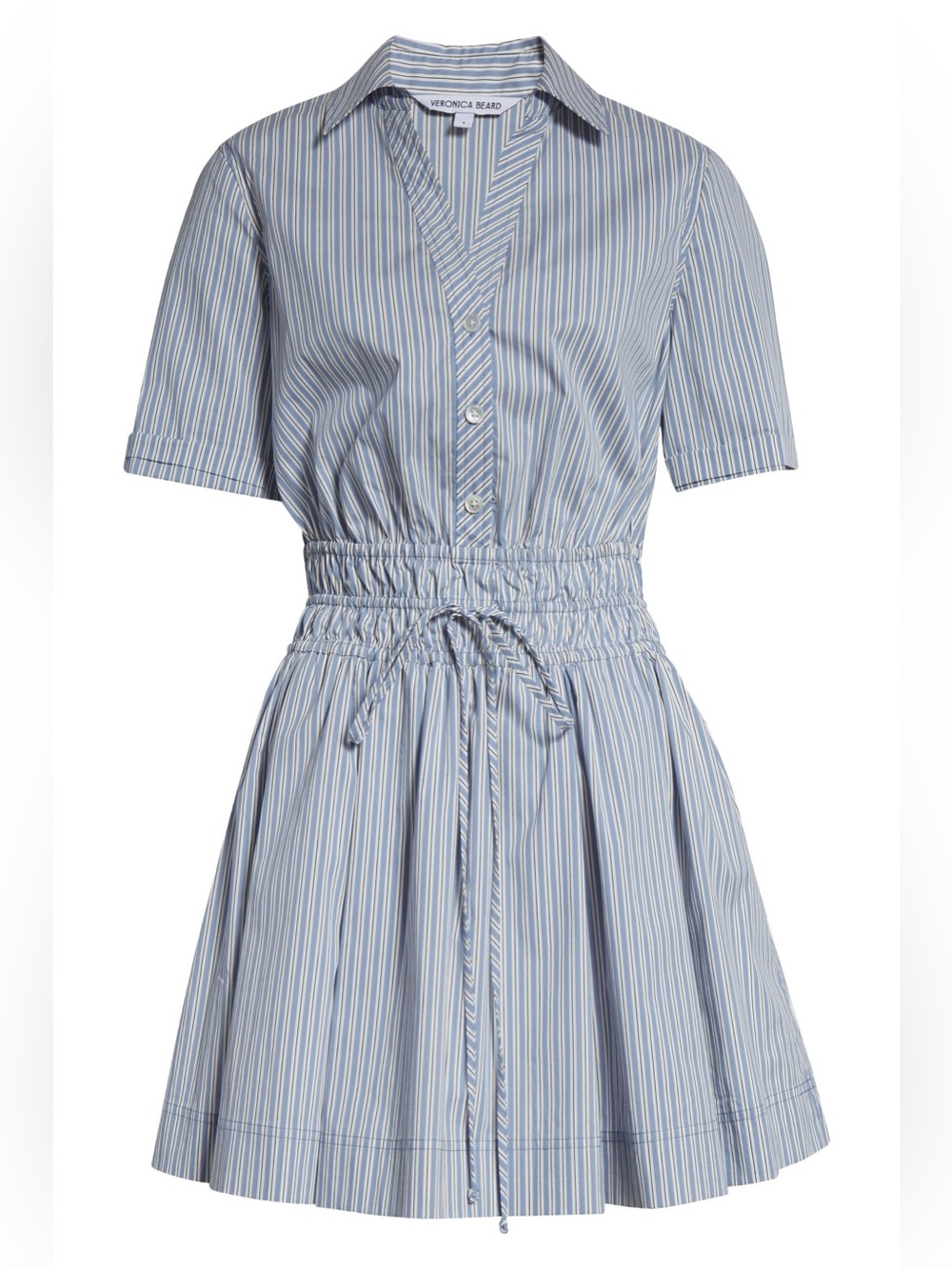 Veronica Beard Susan Stripe Cotton Blend Shirtdress